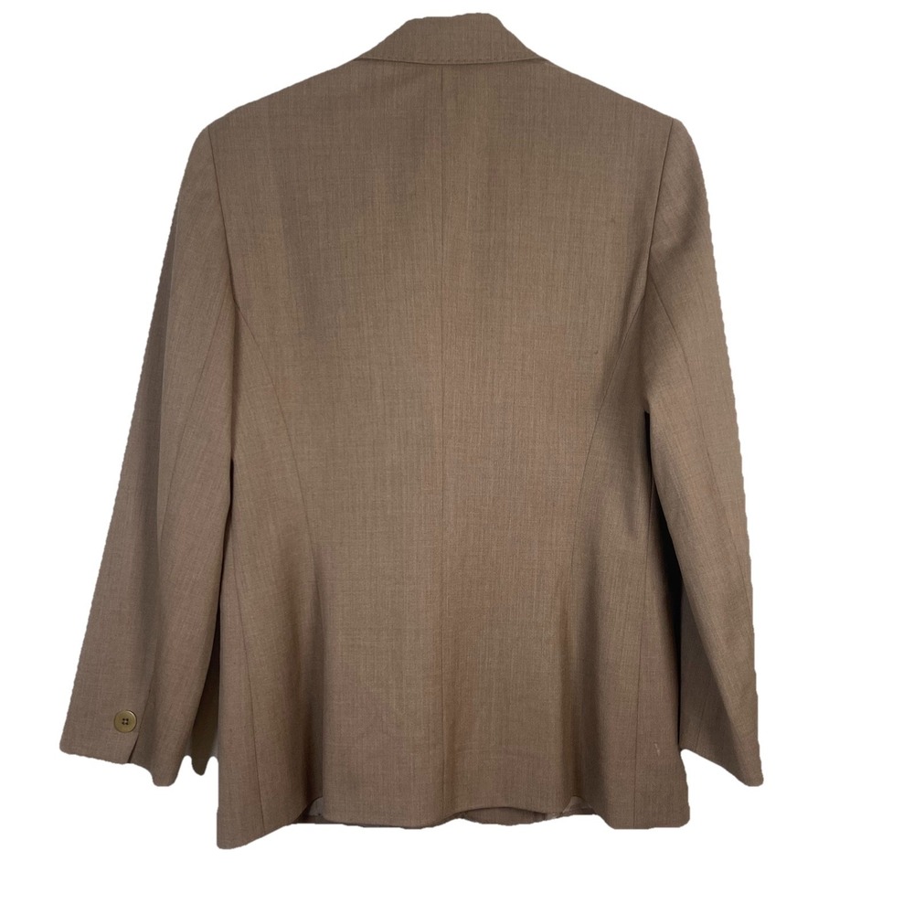Lafayette 148 New York Tan Wool Blend Tailored Blazer Jacket Size 10 Career - Picture 2 of 12